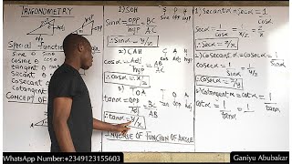 TRIGONOMETRY  Definition Special angle SOH CAH TOA Invers function of angletrigonometry [upl. by Hakkeber]