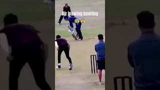 Air inswing bowling 😨😰shorts shortvideo trending bowling cricket [upl. by Ltihcox]