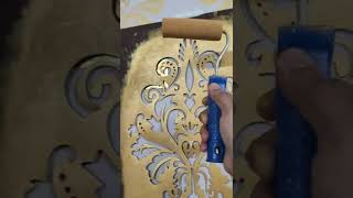 EASY stencil wall painting 2 see part 1 in channel [upl. by Corsiglia]