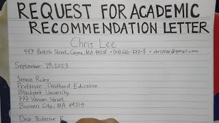 How To Write Request for Recommendation Letter for Academic Step by Step  Writing Practices [upl. by Boardman]