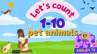 Learn counting 110  Pet Animals illustration [upl. by Raymonds]