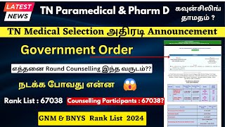 📢TN Paramedical Counselling 2024 Schedule Release Next Week [upl. by Nelo]