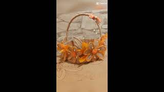 DIY flower basket with jute ropediy hand made jute flower basketeasy Craft basketjute Craft ideas [upl. by Halfon]