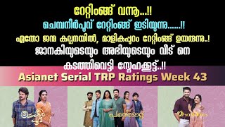 Asianet Serial TRP Rating Week 43  ഏഷ്യാനെറ്റ്‌ പരമ്പരകളുടെ 43 ആഴ്ച റേറ്റിംങ്ങ്  Starasianetmedia [upl. by Deborath370]