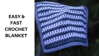 How to crochet a cat stitch baby blanket  Easy and fast  crochetblanket crochetbabyblanket [upl. by Munro974]