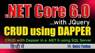 10 CRUD with Dapper in a NET 6 using SQL Server in Hindi [upl. by Omrellig]