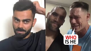 Virat Kohlis face when John Cena refused to know him during Video call with The Great Khali [upl. by Carmel]