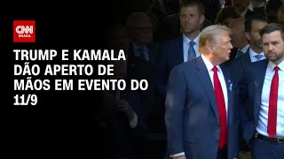 Trump e Kamala dão aperto de mãos em evento do 119  LIVE CNN [upl. by Pinto]