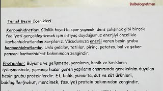 4sınıf besinler okulcu fenbilimleri 4sınıf [upl. by Supat]