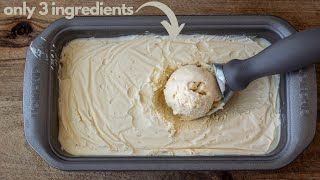 HOMEMADE VANILLA ICE CREAM  3 Ingredients only No Ice Cream Machine [upl. by Atkins420]