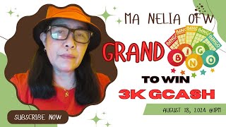 GRAND BINGO NA TO WIN 3K GCASH AUGUST 17 1PM [upl. by Aime]