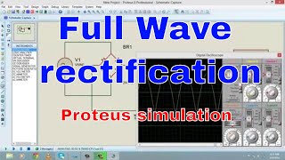 Full wave rectification using proteus Tutorial 4 [upl. by Lakym]