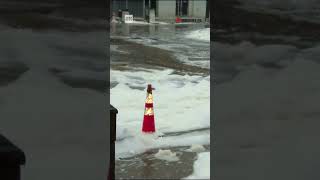 noreaster brings flooding to Salisbury Beach wbz shorts massachusetts [upl. by Yelekreb]