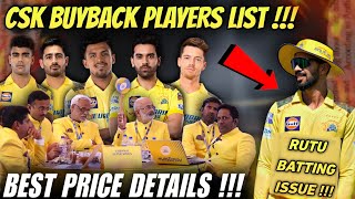 CSK BuyBack Target Players Confirm List   IPL 2025 Auction [upl. by Orfinger907]