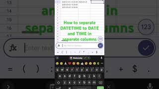 How to SEPARATE DATETIME into DATE and TIME in separate columns shortvideo shortfeed exceltips [upl. by Almond]