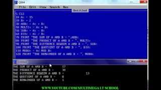 QBASIC Programming Tutorial – 5 – Maths Operators [upl. by Aibun]