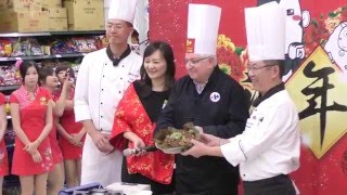 20160123 家樂福鼎山店 幸福年菜發表  義大皇冠酒店 年菜介紹 4KUHD [upl. by Esenaj]