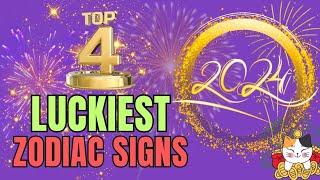 Top 4 Luckiest Zodiac Signs In 2024  Ziggy Natural [upl. by Naugan]