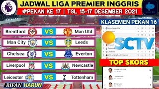 Jadwal Liga Inggris Malam ini Pekan 17  Brentford vs Man United  Siaran Langsung Live Sctv [upl. by Zaneta]