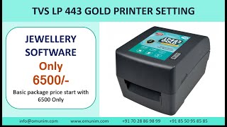 TVS LP443 Barcode Printer  Jewellery Software Demo Free  Call 7028869899 [upl. by Meeka]