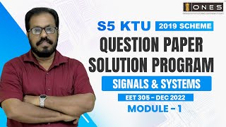 S5 KTU 2019 Scheme QP Solution  EEE  SIGNALS amp SYSTEMS  EET305  Module1  DEC 2022 [upl. by Murry92]