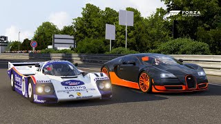 Forza 6 Drag race Bugatti Veyron SS vs Porsche 962C [upl. by Anitnuahs54]