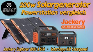 Jackery Explorer 500 amp 1000 Vergleich  200W Solarpanel [upl. by Ardnaid]