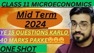 Class 11 Micro Economics important questions  Mid Term Exam 2024 😱 the best explanation on YouTube [upl. by Neahs]