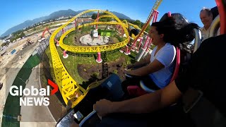 BC morning hosts dare to ride new ThunderVolt rollercoaster at Playland amusement park [upl. by Hankins188]