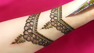 Diwali special mehndi design  easy front hand mehndi  mehndi design  mehndi ka design  Mehndi [upl. by Saeger149]