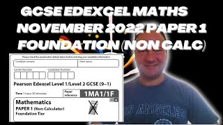 GCSE Edexcel Maths November 2022 Paper 1 Foundation Tier Non Calculator [upl. by Nas]