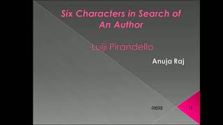 Luiji Pirandello Six characters in Search of an Author UGC NETSETSLETHSAHSST PSC PhD Entrance [upl. by Acysej]