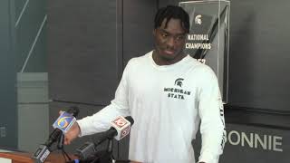 Michigan State RB Nathan Carter previews Michigan game [upl. by Aiela110]