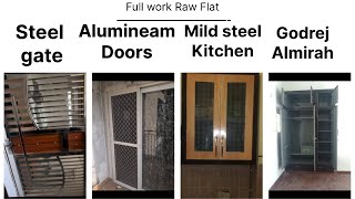 Raw flat Full Works  Steel Door  Aluminium Doors  Godrej Almirah [upl. by Lathan778]