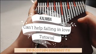 Cant help falling in love  kalimba tutorial 21key [upl. by Nipsirc]