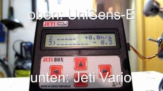 UniSensE im Vergleich mit den JetiSensoren Vario  Mui30 [upl. by Allene]