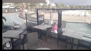 Webcam Lanzarote  Live Stream from the Beachbar in Costa Teguise [upl. by Oidualc]