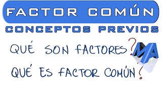 Factor comun conceptos previos [upl. by Arodnahs]