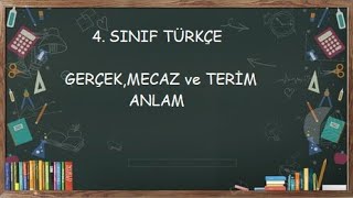 4 Sınıf Türkçe GerçekMecaz ve Terim Anlam [upl. by Ahsratan]