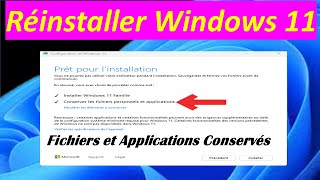 RÉINSTALLER WINDOWS 11 EN CONSERVANT LES FICHIERS PERSONNELS ET APPLICATIONS [upl. by Niles867]