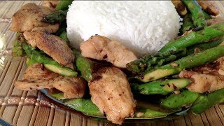 How To Make Chicken Asparagus Stir FryAsian Food Recipes [upl. by Enirehtacyram]