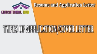 Types of Cover Letter  Types of Application Letter  Solicited and Unsolicited [upl. by Janna702]