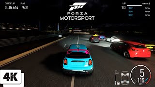 John Cooper Works Gp Mini 2021 Night Race In Forza Motrsport 4K 60FPS [upl. by Ruckman515]