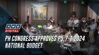 PH Congress approves P57T 2024 national budget  ANC [upl. by Lorrac]