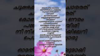 chandu kudanjoru💞✨✨✨💞 chandupottu malayalam lyrics dileep shorts shahabazaman sujathamohan [upl. by Cryan]