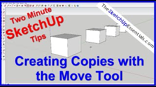 Copying Objects with the SketchUp Move Tool  2 Minute SketchUp Tips [upl. by Amehsat]