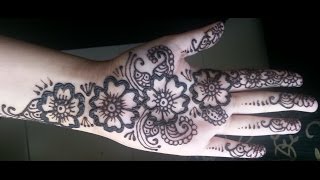 Simple Floral Henna  Arabic fusion style mehndi design video [upl. by Rosie]