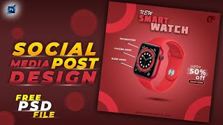 Smart watch poster design in photoshop  brand advertising social media post design in photoshop [upl. by Graaf]