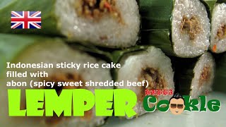 EN Recipe LEMPER  Indonesian rice cake filled with spicy sweet shredded dried beef [upl. by Bradeord34]