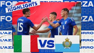 Highlights ItaliaSan Marino 70  Under 21  Qualificazioni U21 EURO 2025 [upl. by Zerk]